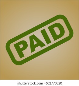 Vector illustration of Paid icon in green.
