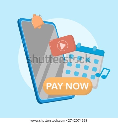 Vector Illustration of a Paid Membership System with Automatic Billing