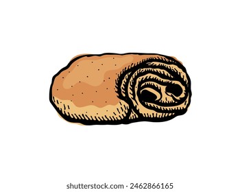 Vector illustration of a pain au chocolat