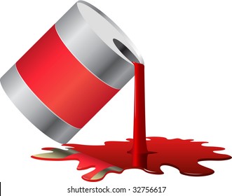 vector illustration of paint barrel