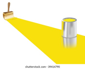 Vector illustration of paint with the brush
