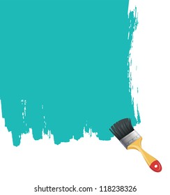 Vector illustration of Paint brush with blue splash