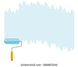 Vector illustration of paint and brush .　Heading . frame
. 