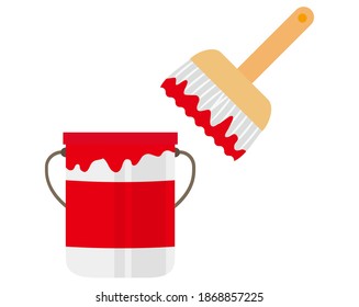 Vector illustration of paint and brush .　Heading . frame
.Notes 