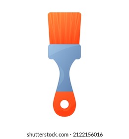 Vector illustration paint brush isolated on white background. Paintbrush vector icon in flat cartoon style. Tool for painting and renovation. Construction tool.
