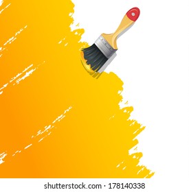 Vector illustration of Paint brush with splash