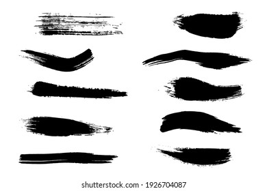 Vector illustration of paint brushes for design. 
Grungy Black Abstract Brush Grunge Design Elements.