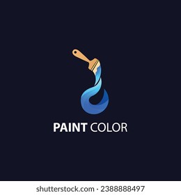 vector illustration of a paint color logo with a brush