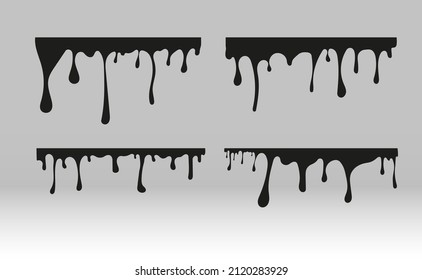 Vector illustration of a paint drip. Gouache flowing spherhu.