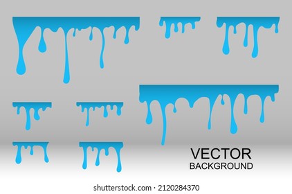Vector illustration of a paint drip. Gouache flowing spherhu.