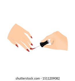 Vector illustration of paint and hand sign. Web element of paint and polish vector icon for stock.