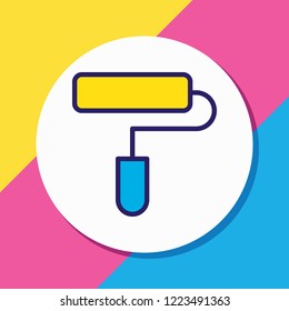 Vector illustration of paint roller icon colored line. Beautiful industry element also can be used as brush icon element.