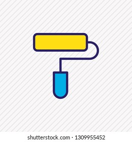 Vector illustration of paint roller icon colored line. Beautiful industry element also can be used as brush icon element.