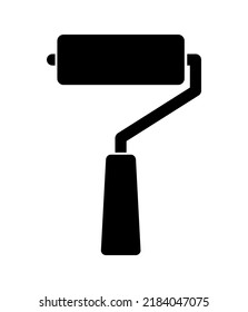vector illustration of paint roller icon on white background