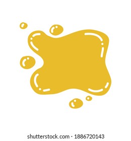 Vector illustration paint, splash ink, stain. Element isolated on white background. Use in children s educational books. Color training. Yellow color.