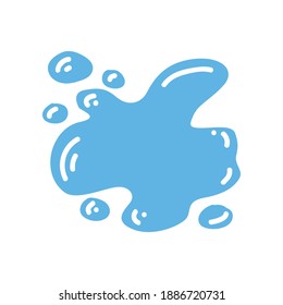 Vector illustration paint, splash ink, stain. Element isolated on white background. Use in children s educational books. Color training. Blue color.