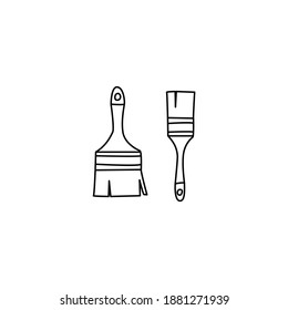 Ilustración vectorial. Pinceles aislados sobre fondo blanco