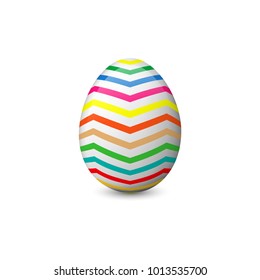 Vector illustration of the painted or decorated Easter egg isolated on the white background. Holiday symbol, element or object.