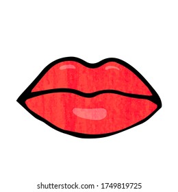 vector illustration of painted lips