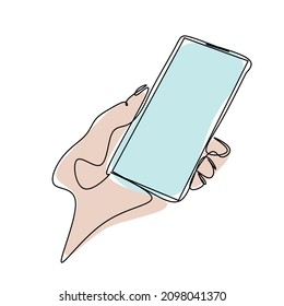 Vector illustration of painted mobile phone