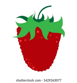 Vector illustration of painted raspberry on white background. Symbol of fruit, food,vegetarian,vegan.