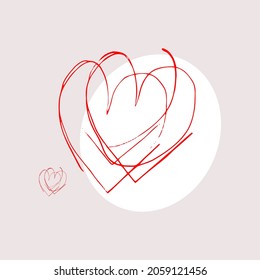Vector illustration. Painted stylized heart. It can be used for greeting cards.