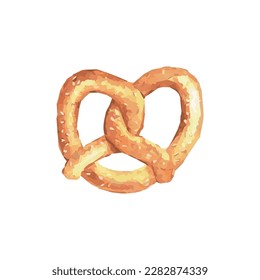 vector illustration. painted in watercolor. pretzel icon. bakery. bakery product. sweetness. dessert. food