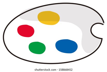 Vector illustration of a painter's palette