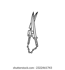 ilustración vectorial de un par de espadas grandes