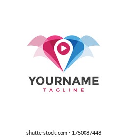 vector illustration of a pair of birds forming a love symbol - Isolated on a white background, just add your name to your design, logo design