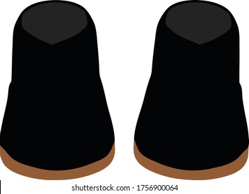 Vektorgrafik von Pair of Black Suede Booties for Women