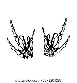 vector illustration of a pair of bone hands