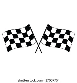 Vector illustration of a pair of checkered flags waving. For jpeg version, please see my portfolio.