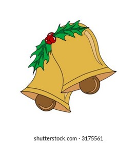 Vector illustration of a pair of christ mas bells