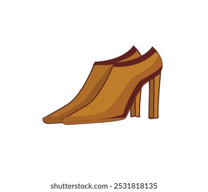 Vector illustration of a pair of classic brown ankle boots with a modern twist. Great for fashion magazines, websites, or as a logo design.