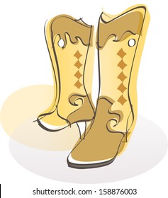 Vector illustration of a pair of cowboy boots