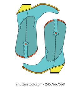 Vector illustration of a pair of cowboy boots