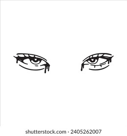 vector illustration of a pair of crying eyes