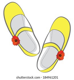 Vector illustration of a pair of cute ballet women's shoes