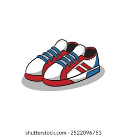 Vector illustration pair of cute shoes, isolated in white background