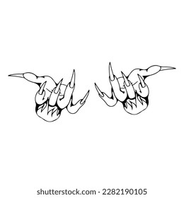  vector illustration of a pair of devil hands