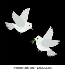 Vector illustration of a pair of doves