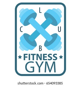 Vector illustration of pair of dumbbells isolated on white background with place for text