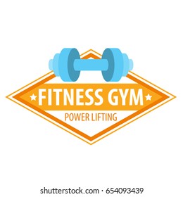 Vector illustration of pair of dumbbells isolated on white background with place for text