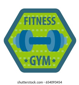 Vector illustration of pair of dumbbells isolated on white background with place for text