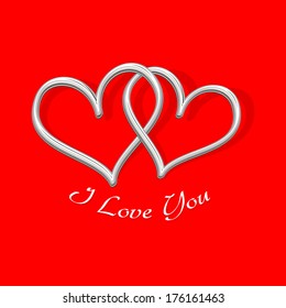 vector illustration of pair of heart on love background