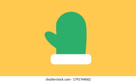 Paro de ilustración vectorial de las mitones de navidad de punto sobre fondo azul. Icono de Mitten. Tarjeta de felicitación de Navidad con mitones.