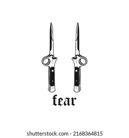 vector illustration of a pair of knives