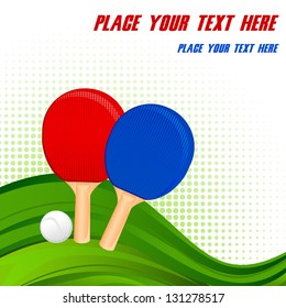 vector illustration of pair of ping-pong rackets and ball
