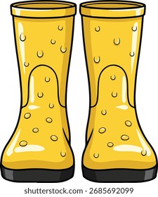 Ilustração vetorial de um par de botas de chuva